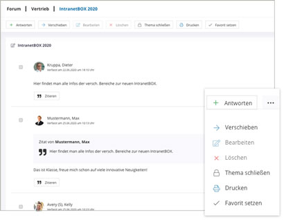 IntranetBOX Module Intranet Social Software Modul Forum