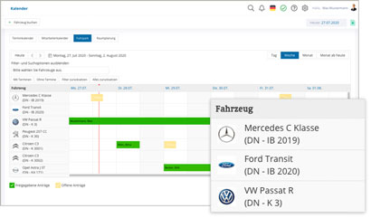 IntranetBOX Module Intranet Social Software Modul Fuhrpark