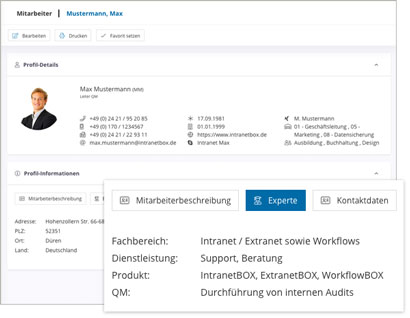 IntranetBOX Module IntranetBOX Module Mitarbeiter